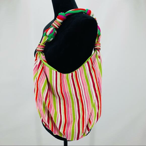 Tarnish Striped Soft Shoulder Bag - Picture 3 of 9